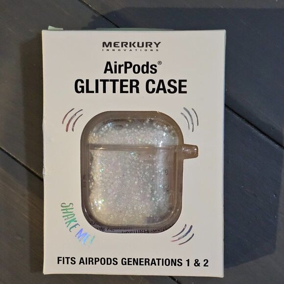 Merkury Floating Glitter Protective Case For Airpods Generation 1 & 2 OS - Picture 6 of 6